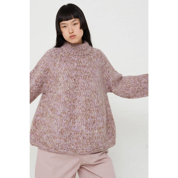 Lauren Manoogian Size 2 Medium Handknit Marl Pullover Sweater Spice/Violet NWT - Picture 8 of 16